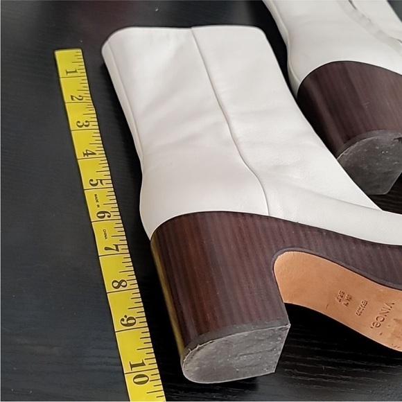 Vince Elegant White Leather Ankle Boots - Picture 6 of 12